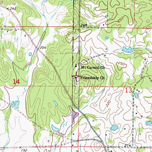 Topographic Map of Friendship Church, MS