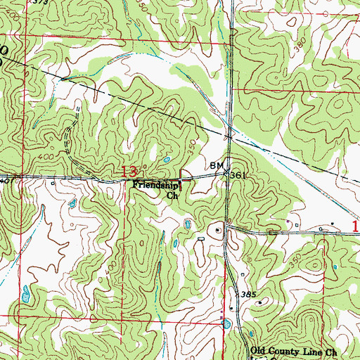 Topographic Map of Friendship Church, MS