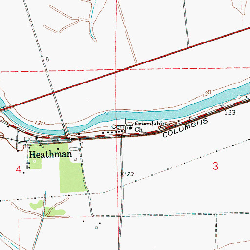 Topographic Map of Friendship Church, MS