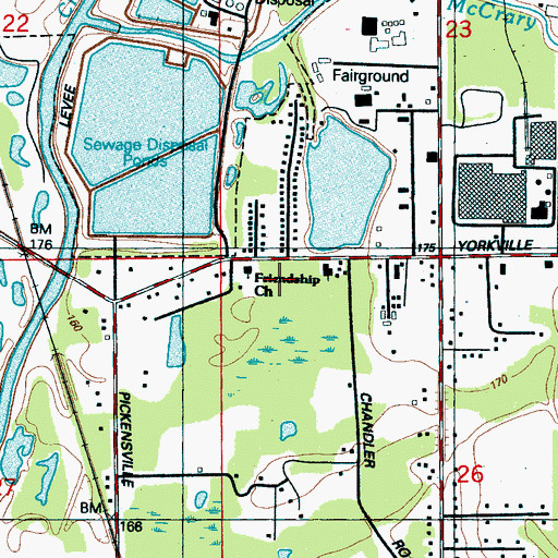 Topographic Map of Friendship Church, MS