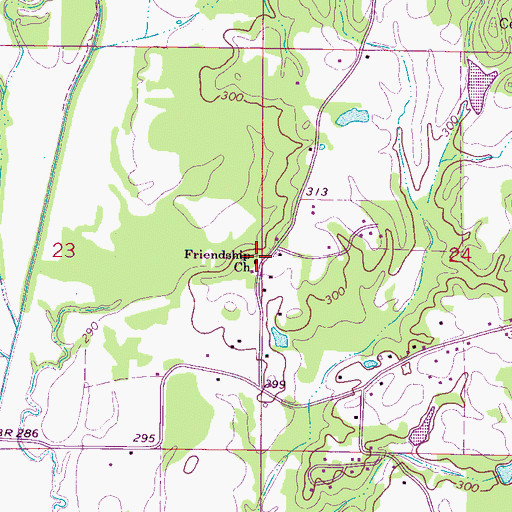Topographic Map of Friendship Church, MS
