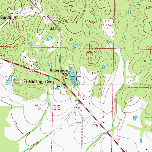 Topographic Map of Enterprise Church, MS