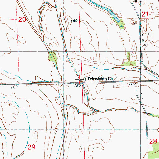 Topographic Map of Friendship Church, MS