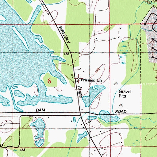 Topographic Map of Frierson Church, MS