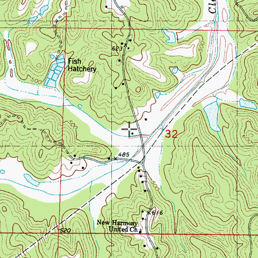 Topographic Map of Fryar Branch, MS