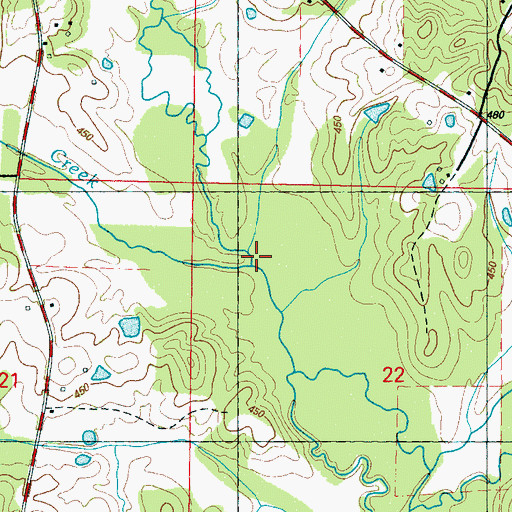 Topographic Map of Fuller Creek, MS