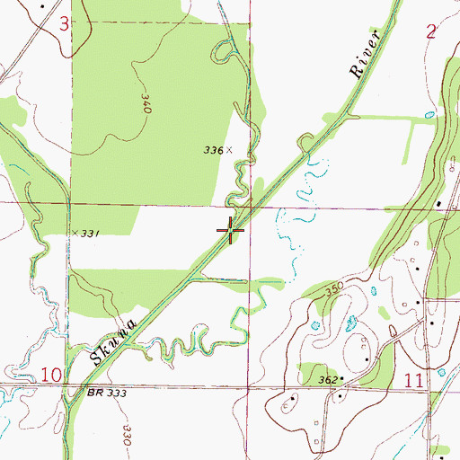 Topographic Map of Funny Creek, MS