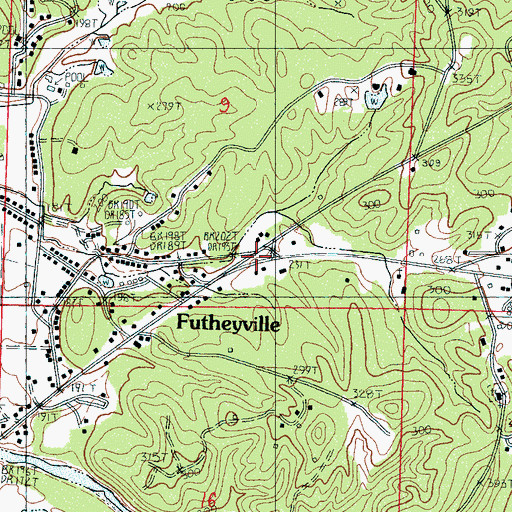 Topographic Map of Futheyville, MS