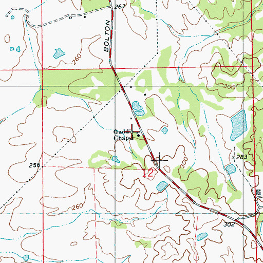 Topographic Map of Gaddis Chapel, MS