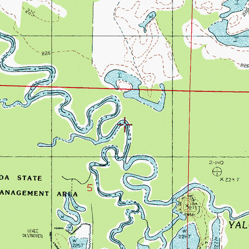 Topographic Map of Gaines Creek, MS