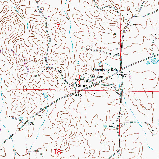 Topographic Map of Galilee Church, MS