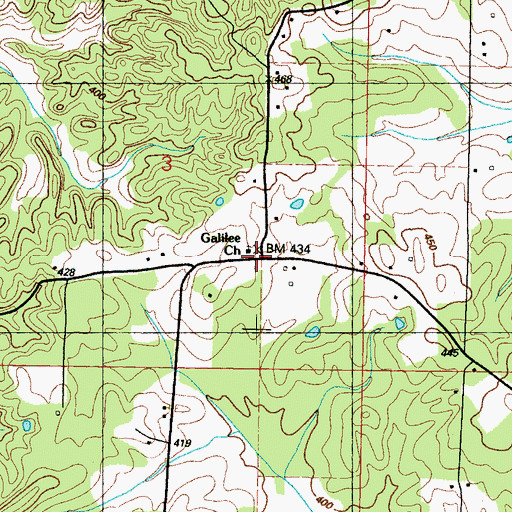 Topographic Map of Galilee Church, MS