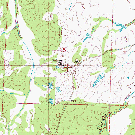 Topographic Map of Galilee Church, MS
