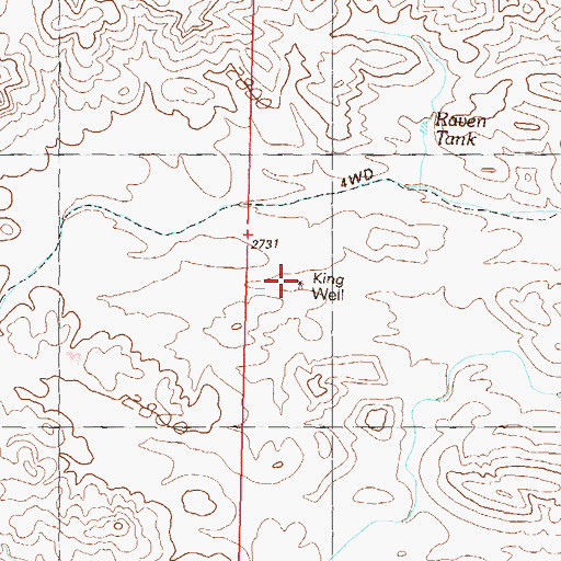 Topographic Map of King Well, AZ