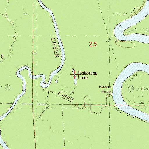 Topographic Map of Galloway Lake, MS