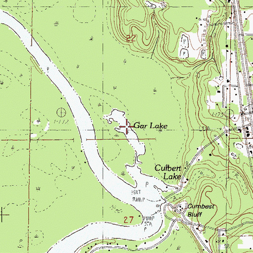 Topographic Map of Gar Lake, MS