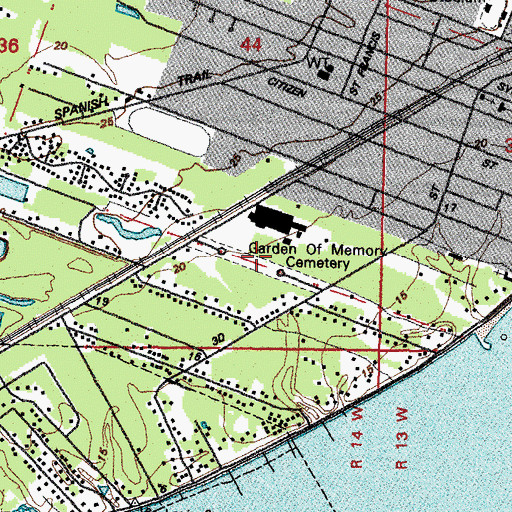 Topographic Map of Garden of Memory Cemetery, MS
