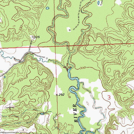 Topographic Map of Gardner Creek, MS