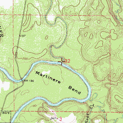 Topographic Map of Garland Creek, MS