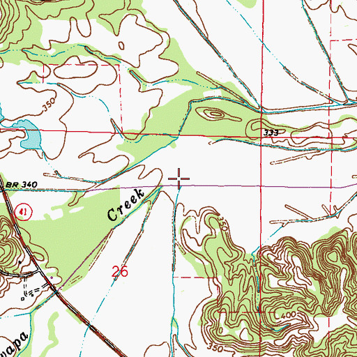 Topographic Map of Garrett Creek, MS