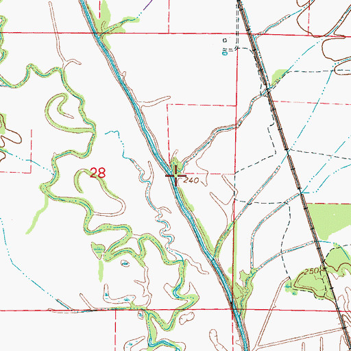 Topographic Map of Garrett Creek, MS