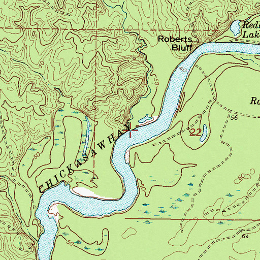 Topographic Map of Gatling Creek, MS