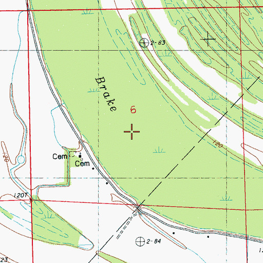 Topographic Map of Gayden Brake, MS