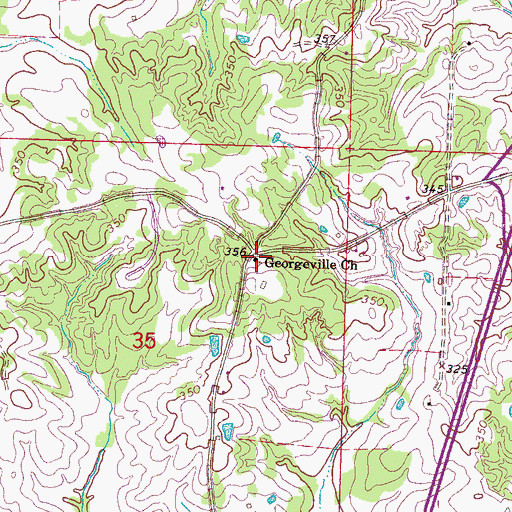 Topographic Map of Georgeville Church, MS