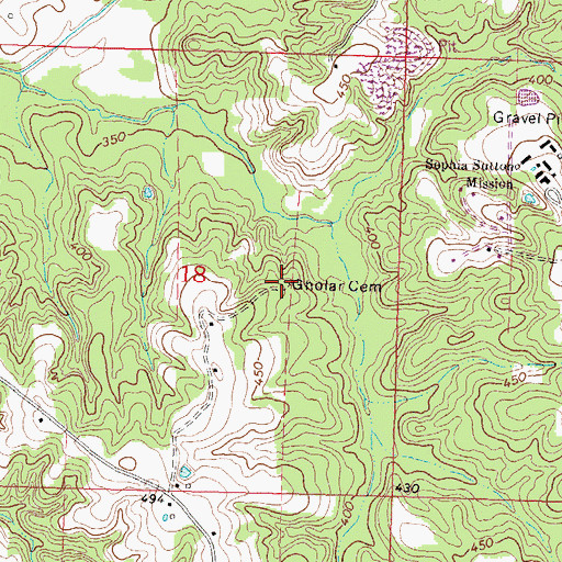 Topographic Map of Gholar Cemetery, MS