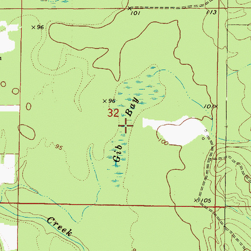 Topographic Map of Gib Bay, MS