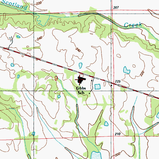 Topographic Map of Bentonia Gibbs Elementary School, MS