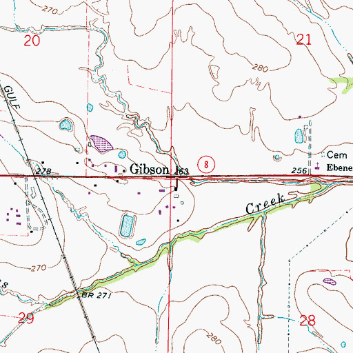 Topographic Map of Gibson, MS