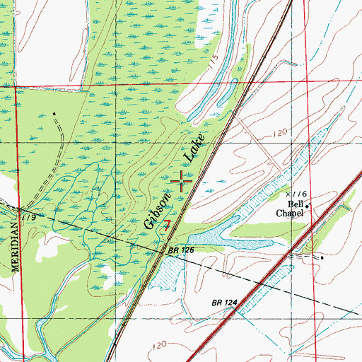 Topographic Map of Gibson Lake, MS