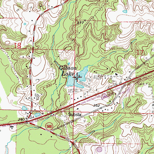 Topographic Map of Gibson Lake, MS