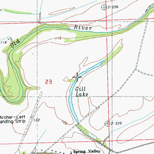 Topographic Map of Gill Lake, MS
