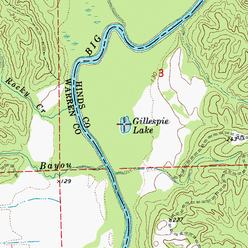 Topographic Map of Gillespie Lake, MS