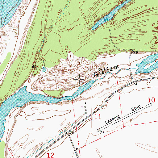 Topographic Map of Gilliam Chute, MS