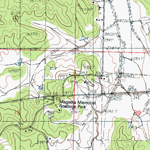Topographic Map of Gillon School, MS
