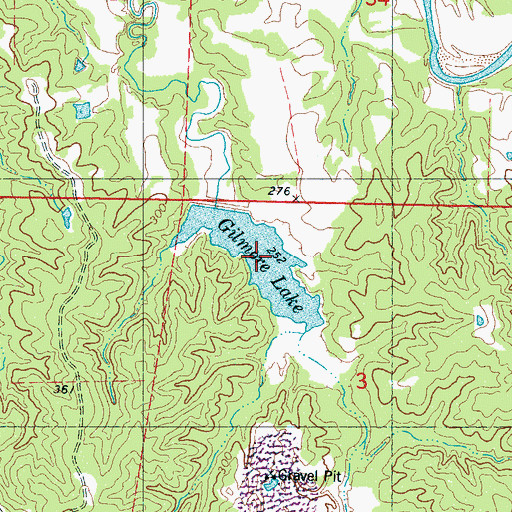 Topographic Map of Gilmore Lake, MS