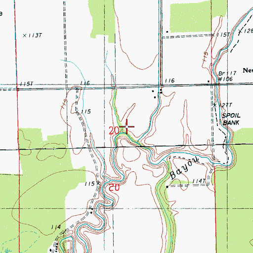 Topographic Map of Gin Bayou, MS