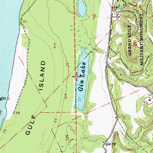 Topographic Map of Gin Lake, MS