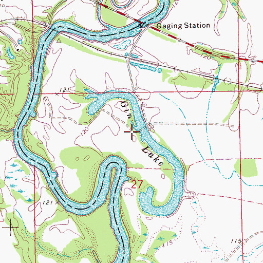 Topographic Map of Gin Lake, MS