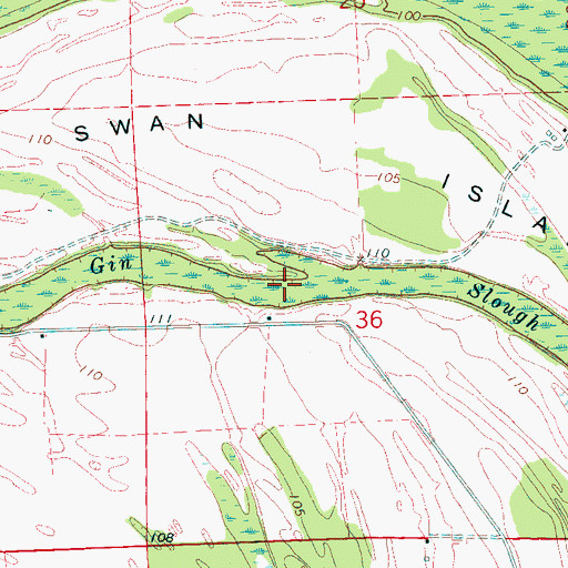 Topographic Map of Gin Slough, MS