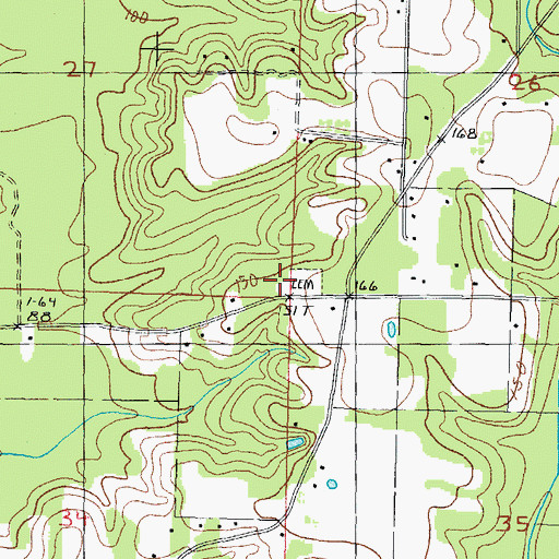Topographic Map of Gipson Cemetery, MS