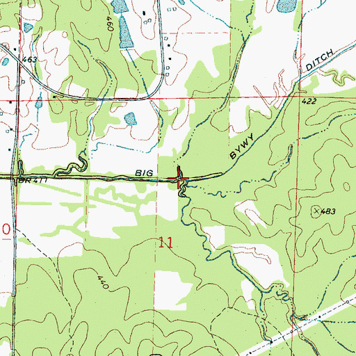 Topographic Map of Glade Branch, MS