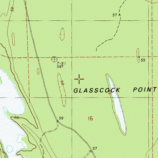 Topographic Map of Glasscock Point, MS