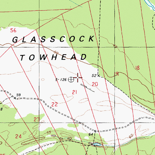 Topographic Map of Glasscock Towhead, MS
