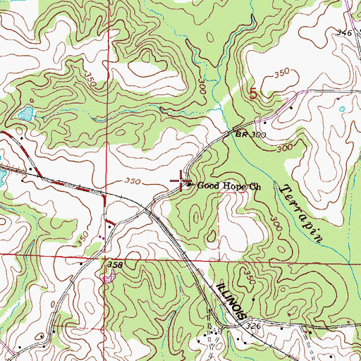 Topographic Map of Good Hope Baptist Church, MS