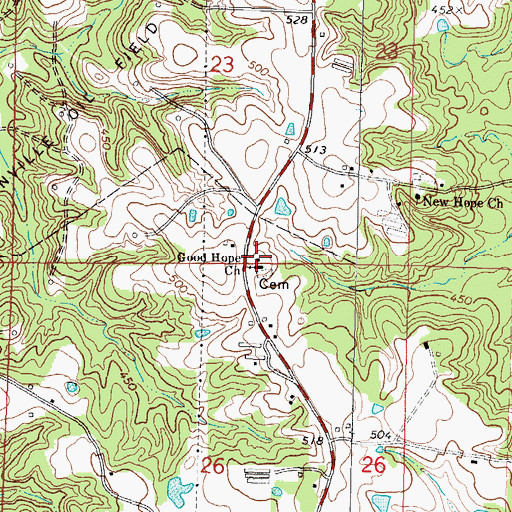Topographic Map of Good Hope Church, MS