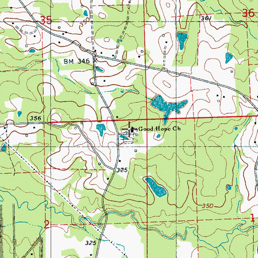 Topographic Map of Good Hope Church, MS
